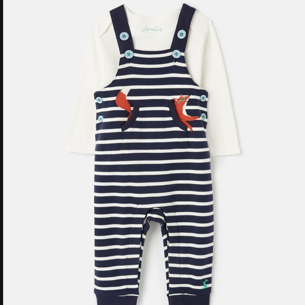 JOULES Wilbur Organically Grown Cotton Jersey Dungaree Set